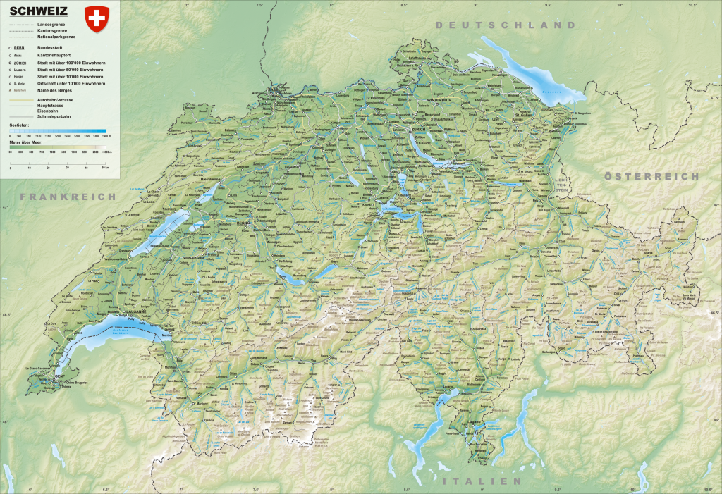Страна Швейцария на карте мира
