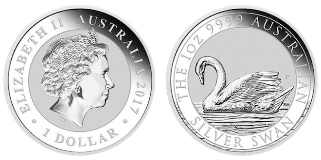 Австралия серебряная монета Australian Silver Swan