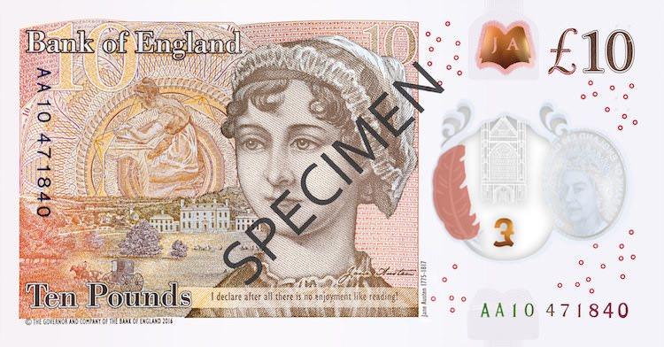 Новая банкнота 10 фунтов стерлингов