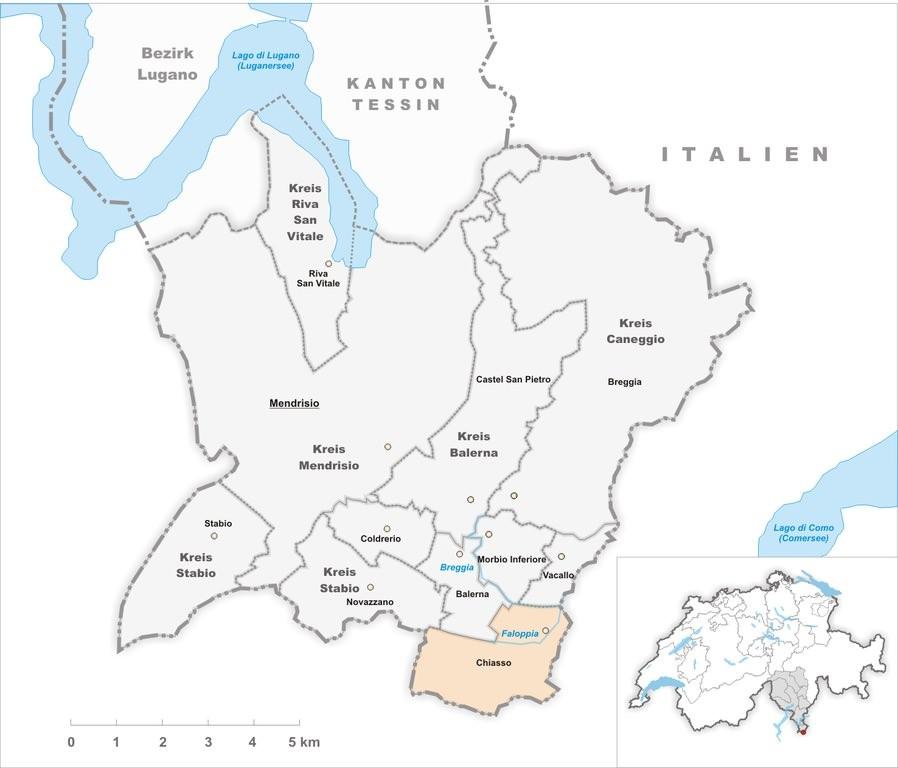 Кьяссо карта Швейцарии