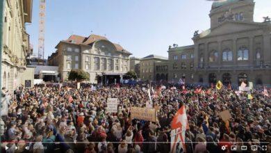 демонстрация в Берне 23 октября 2021 года
