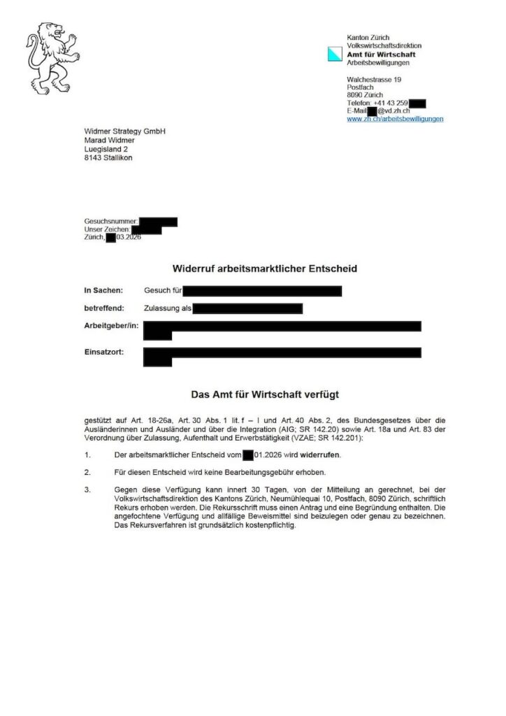 cмена работодателя пермит B отказ